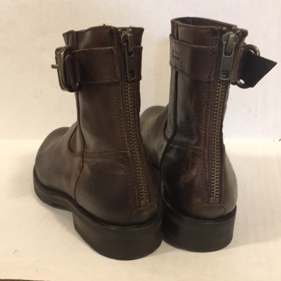 NWT Frye Pippa Leather Ankle Brown Boots - Picture 5 of 13